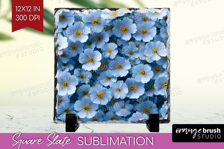 Pastel Floral Slate PNG - Flower Field Square Slate