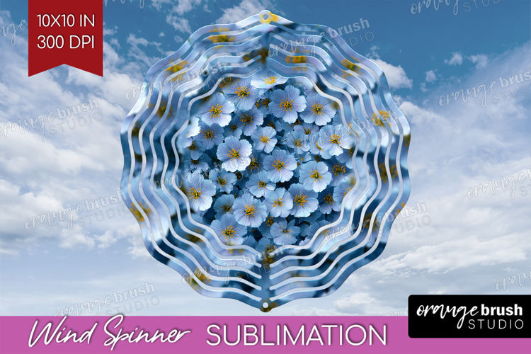 Pastel Floral Wind Spinner Sublimation PNG - Flower Field