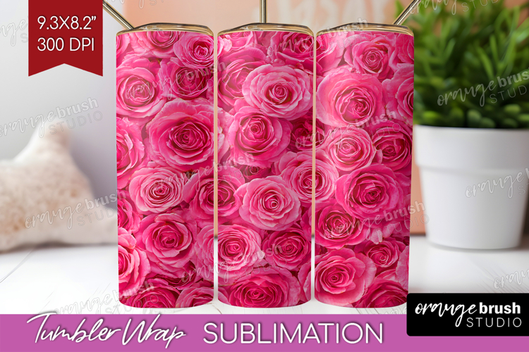 Pastel Floral Tumbler Wrap - Flower Field Tumbler PNG