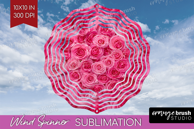 Pastel Floral Wind Spinner Sublimation PNG - Flower Field