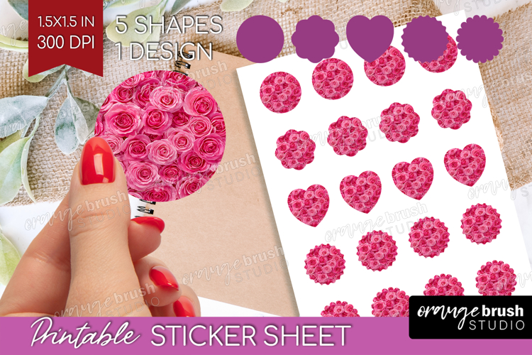 Pastel Floral Round Sticker - Flower Field Printable Sticker