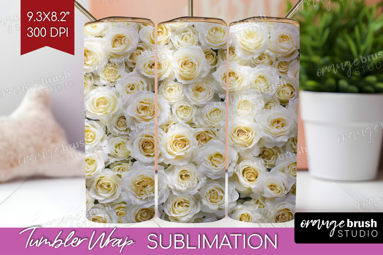 Pastel Floral Tumbler Wrap - Flower Field Tumbler PNG