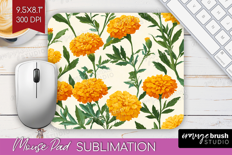Floral Mouse Pad Sublimation - Spring Flowers Mousepad PNG