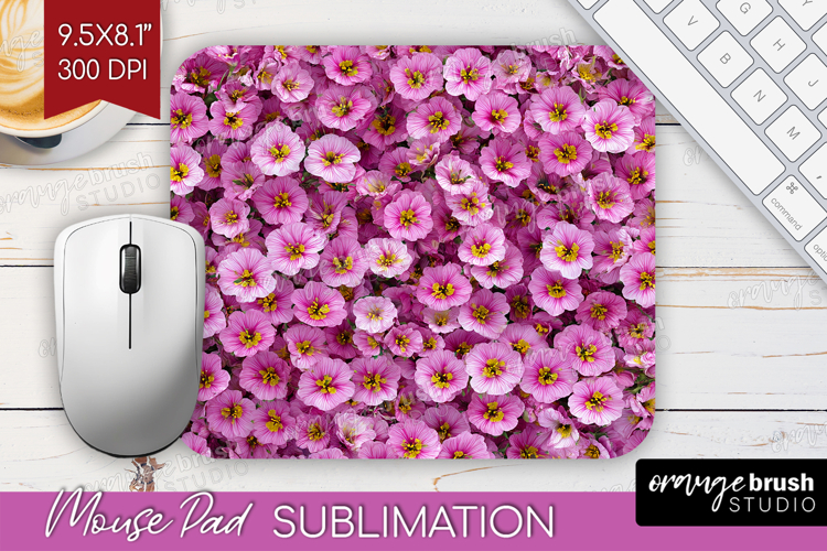 Pastel Floral Mouse Pad Sublimation - Flower Field Mousepad