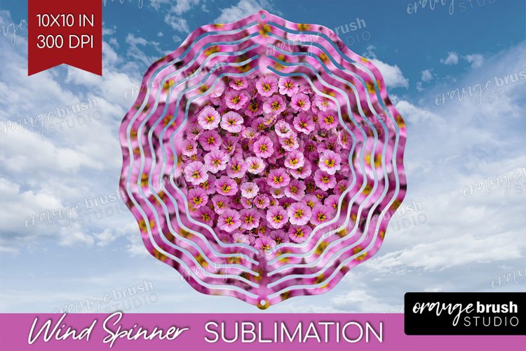 Pastel Floral Wind Spinner Sublimation PNG - Flower Field