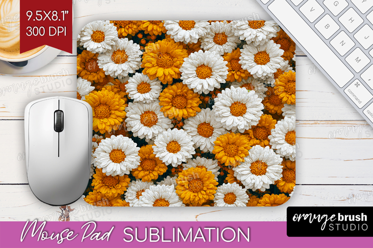 Pastel Floral Mouse Pad Sublimation - Flower Field Mousepad