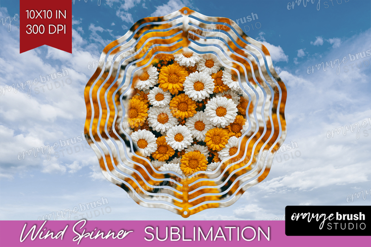 Pastel Floral Wind Spinner Sublimation PNG - Flower Field