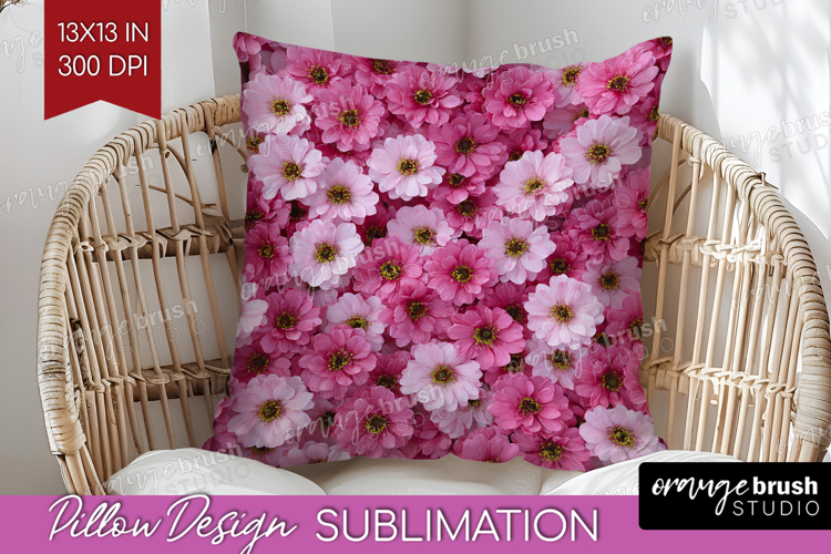 Pastel Floral Pillow Sublimation - Flower Field Pillow Cover