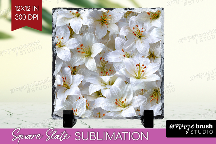 Pastel Floral Slate PNG - Flower Field Square Slate