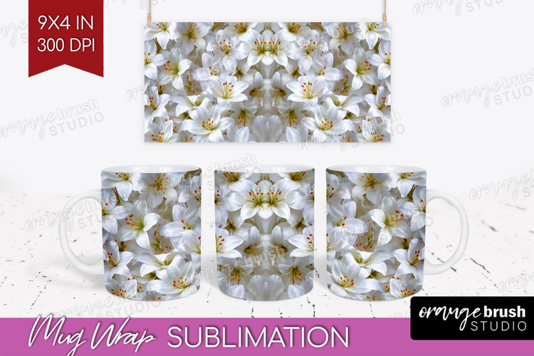 Pastel Floral Mug Wrap - Flower Field Mug PNG Sublimation