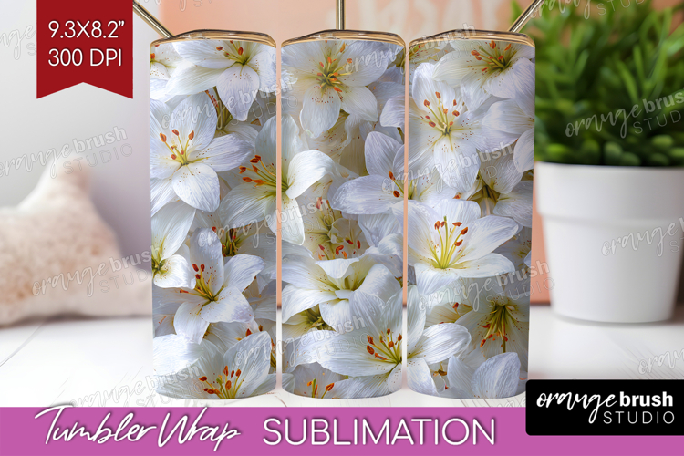 Pastel Floral Tumbler Wrap - Flower Field Tumbler PNG