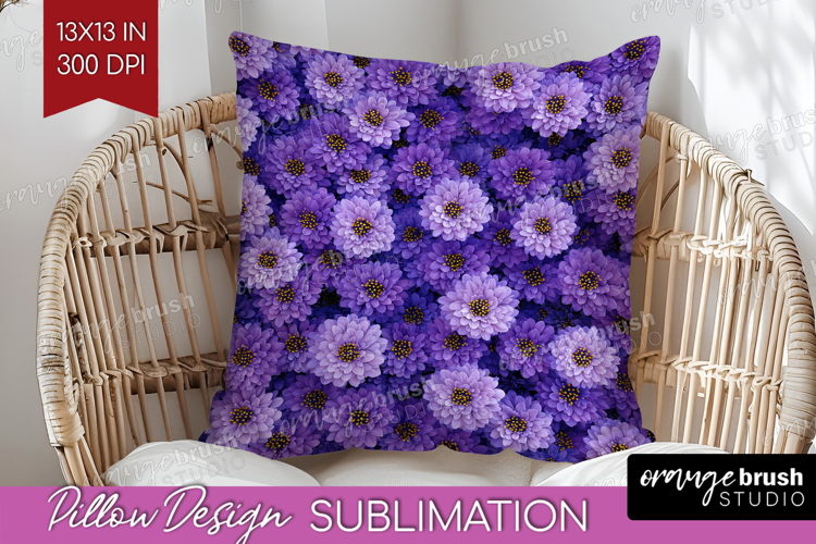 Pastel Floral Pillow Sublimation - Flower Field Pillow Cover