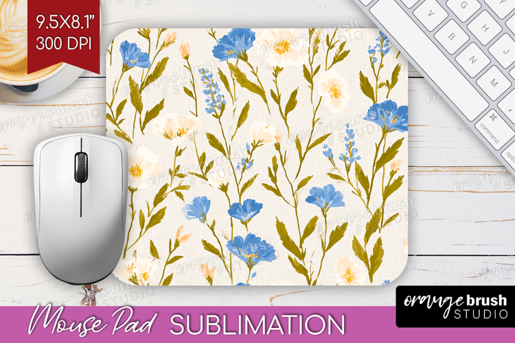 Floral Mouse Pad Sublimation - Spring Flowers Mousepad PNG