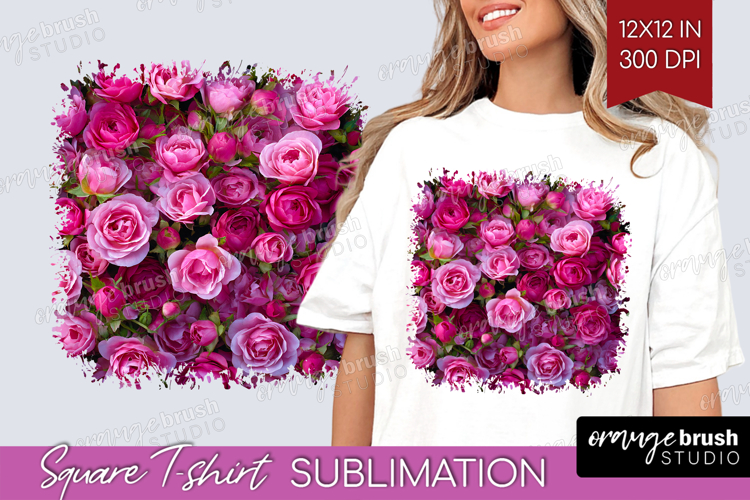 Pastel Floral Square Tshirt Background - Flower Field PNG