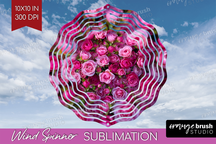 Pastel Floral Wind Spinner Sublimation PNG - Flower Field