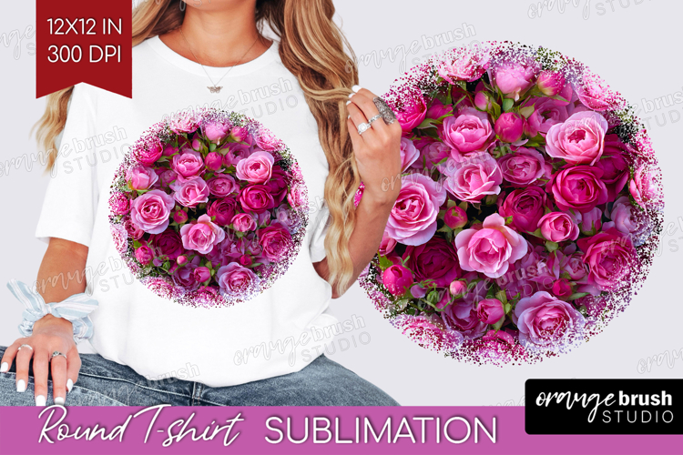 Pastel Floral Round Tshirt Background - Flower Field PNG