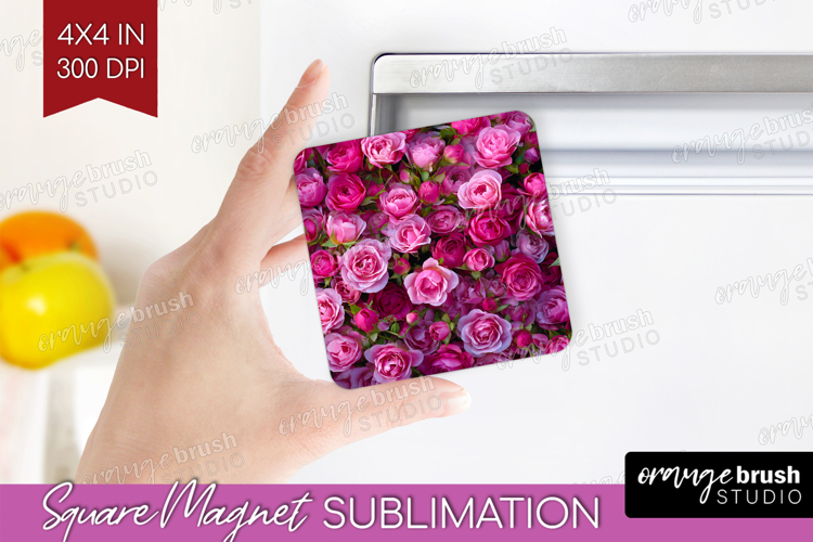 Pastel Floral Magnet Sublimation - Flower Field Square PNG