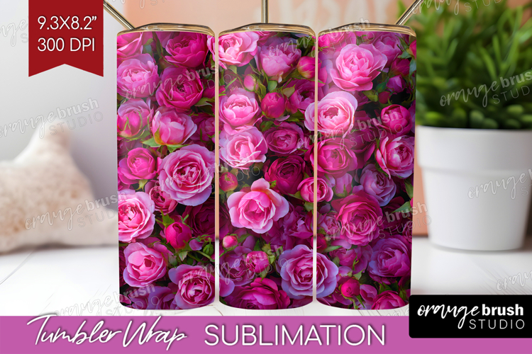 Pastel Floral Tumbler Wrap - Flower Field Tumbler PNG