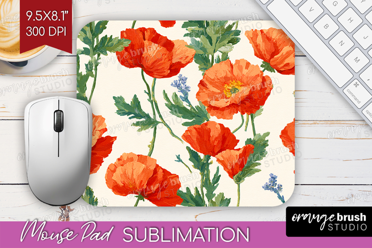 Floral Mouse Pad Sublimation - Spring Flowers Mousepad PNG