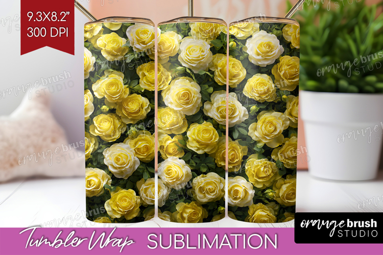 Pastel Floral Tumbler Wrap - Flower Field Tumbler PNG