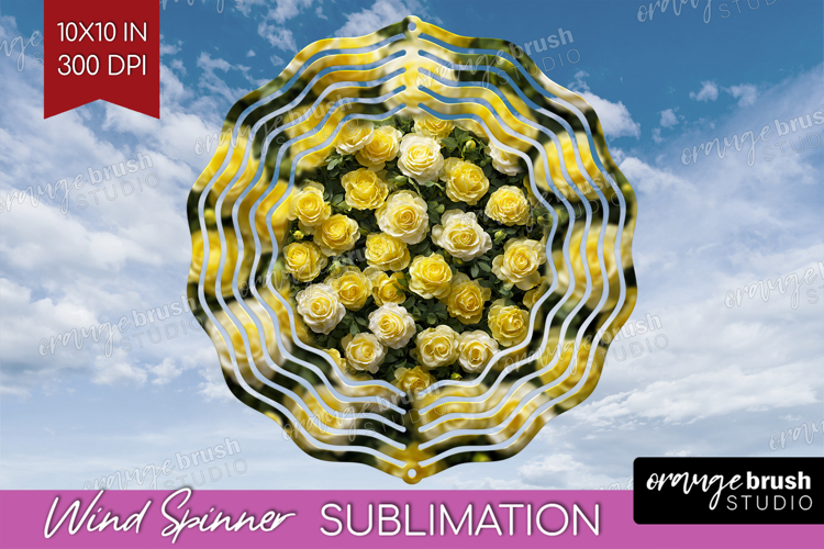 Pastel Floral Wind Spinner Sublimation PNG - Flower Field