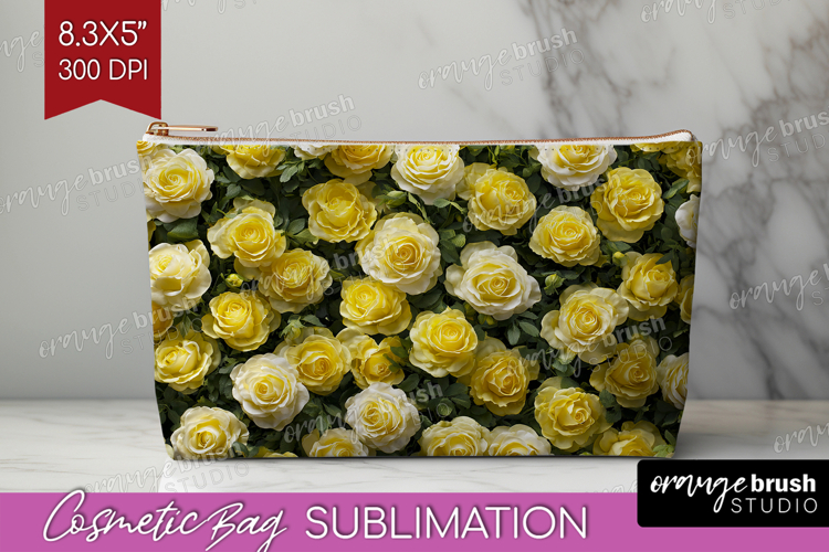 Pastel Floral Cosmetic Bag - Flower Field Makeup Bag PNG