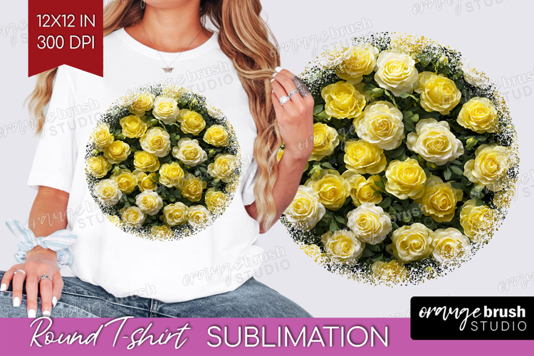 Pastel Floral Round Tshirt Background - Flower Field PNG