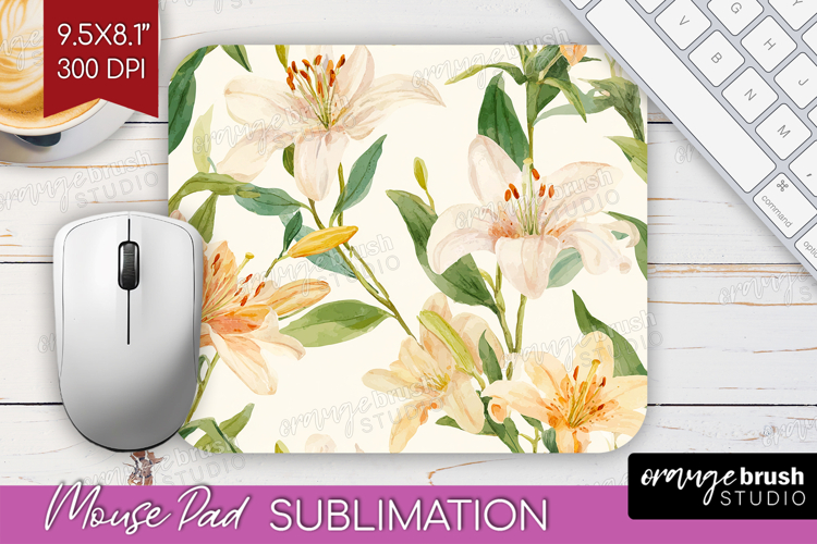 Floral Mouse Pad Sublimation - Spring Flowers Mousepad PNG