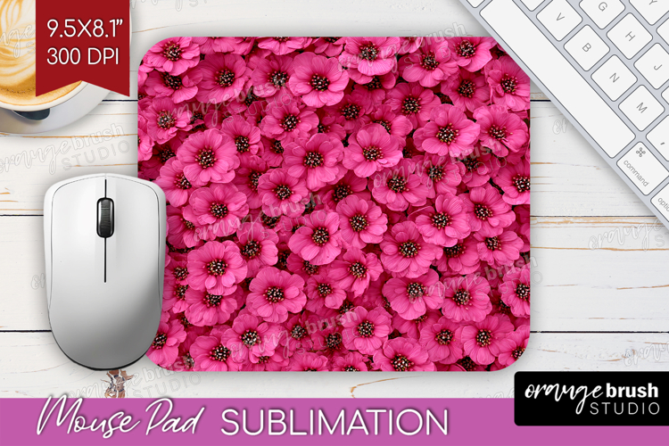 Pastel Floral Mouse Pad Sublimation - Flower Field Mousepad