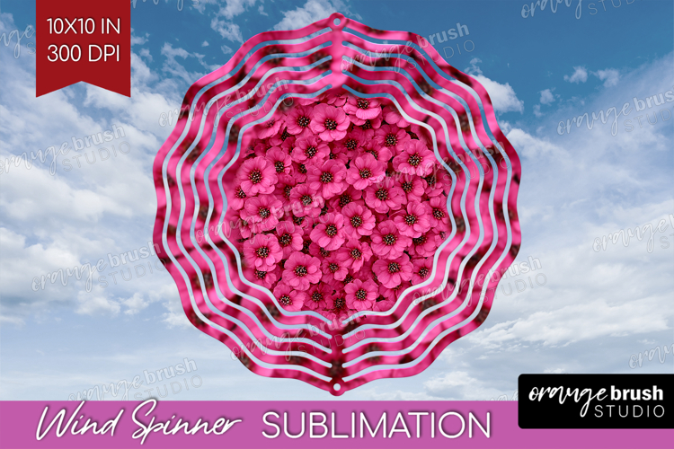 Pastel Floral Wind Spinner Sublimation PNG - Flower Field