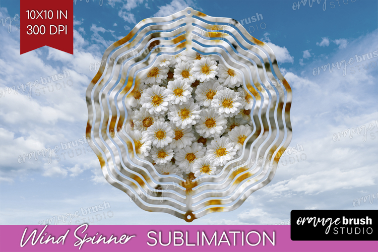 Pastel Floral Wind Spinner Sublimation PNG - Flower Field