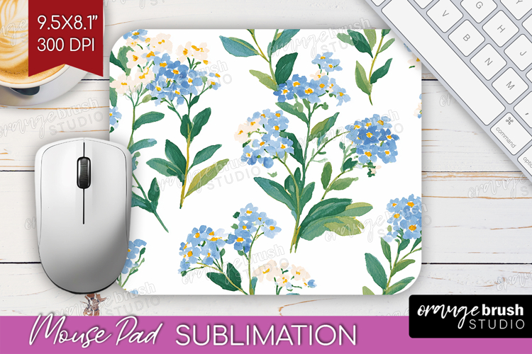 Floral Mouse Pad Sublimation - Spring Flowers Mousepad PNG