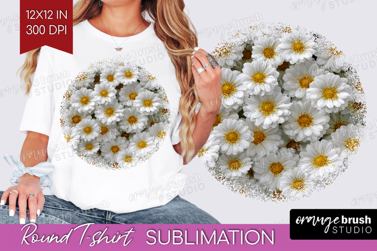 Pastel Floral Round Tshirt Background - Flower Field PNG
