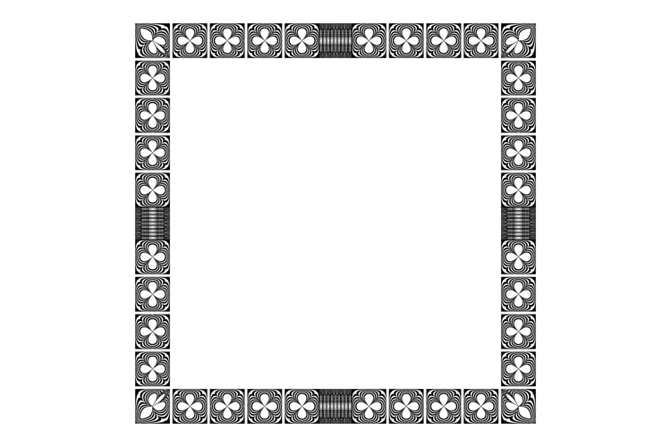 Floral pattern border black decorative ornament background