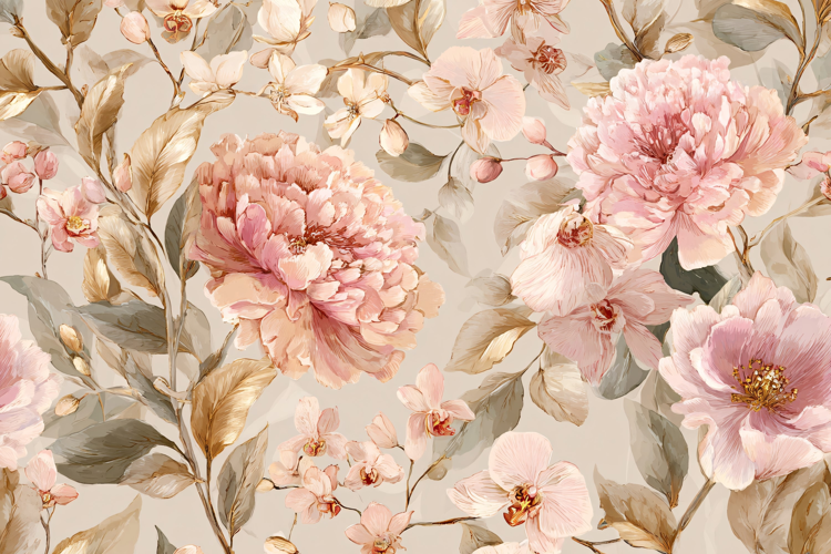 Watercolor White & Beige Floral Corner Frame