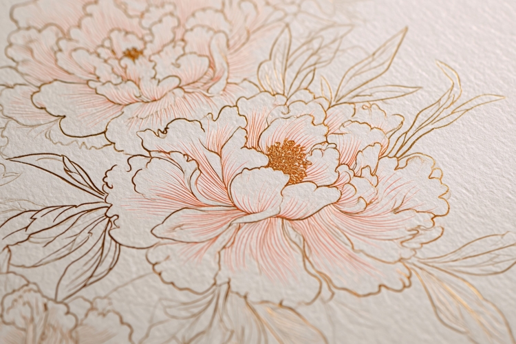 Elegant Pink Floral Pattern on Textured Paper