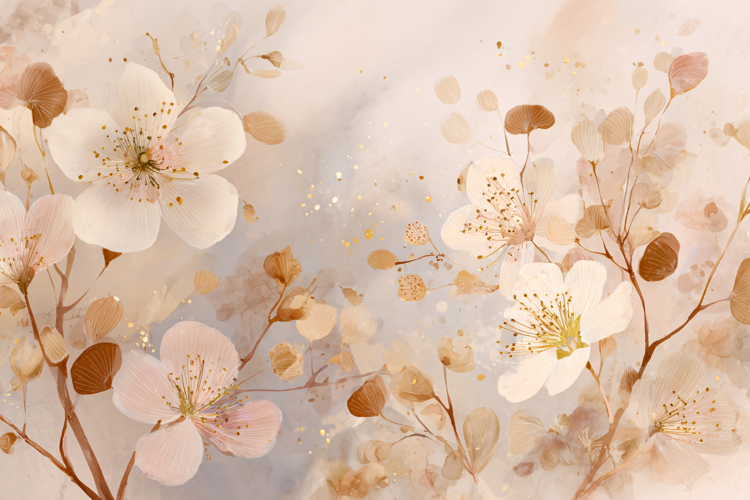 Pink Cherry Blossom Floral Background with Copy Space