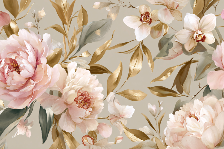 White Rose & Wildflower Watercolor Floral Border