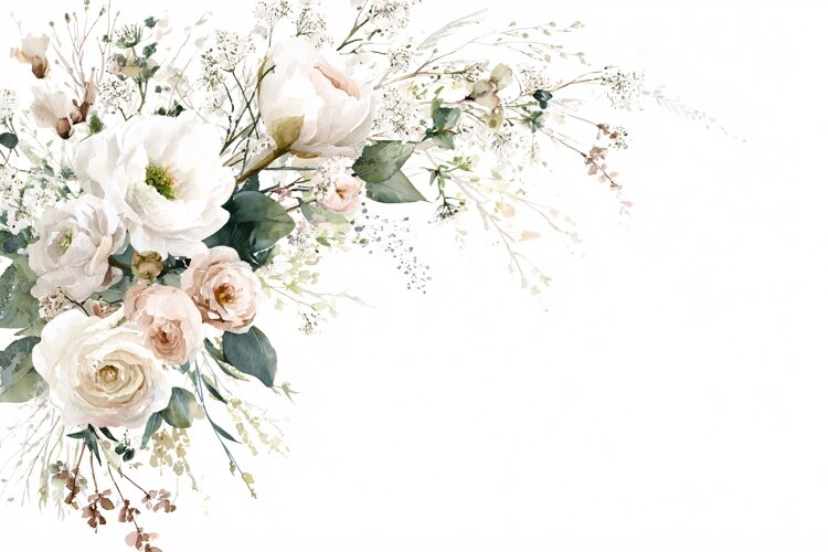 Pink Peony & Orchid Floral Wallpaper Pattern example image 1