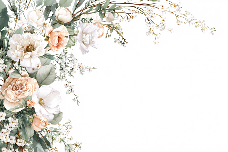 Pink Peony & Orchid Floral Wallpaper Pattern