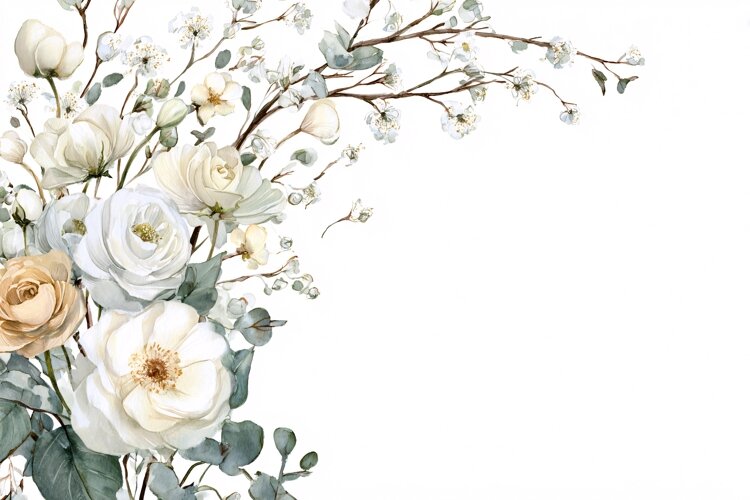 Pink Peony Floral Pattern with Gold Leaves example image 1