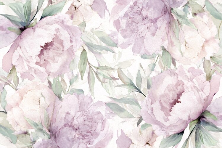 Soft Pink Peony Vintage Floral Pattern example image 1