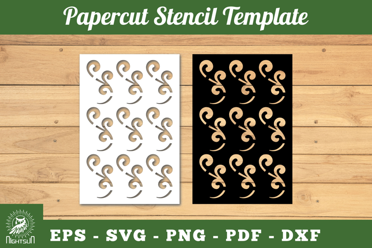 Floral Pattern Papercut Stencil SVG