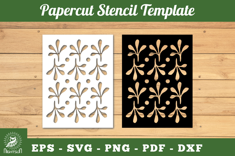 Floral Pattern Papercut Stencil SVG