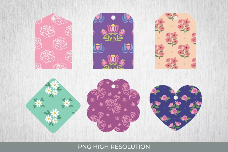 Floral Patterned Shaped Tag