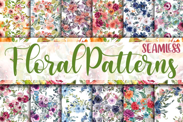 Seamless Floral Patterns Digital Paper