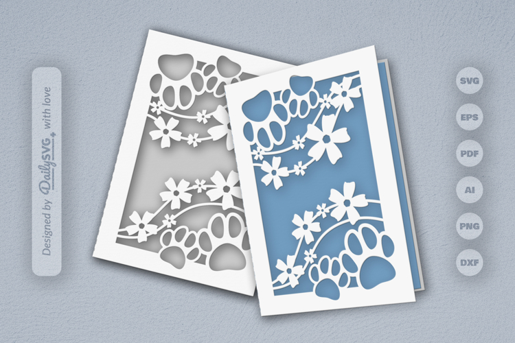 Floral Paw Print Svg