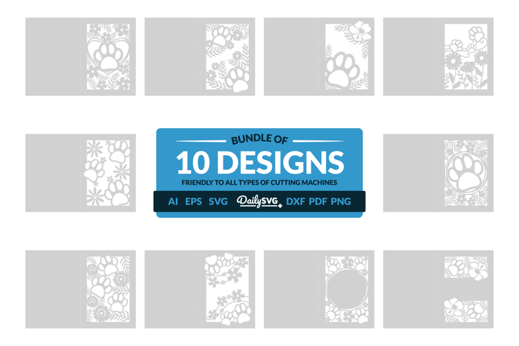 Floral Paw Print Svg Image 22