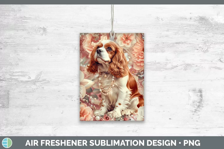 Floral Pearl Dog Cavalier King Charles Spaniel Air Freshener