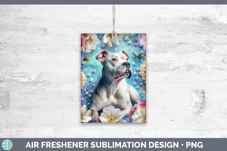 Floral Pearl Dog Pit Bull Air Freshener Sublimation Car Fres